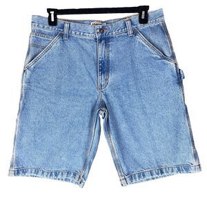 Route 66 Carpenter Denim Shorts Mens 36 Blue Workwear Utility Baggy Vintage 90s